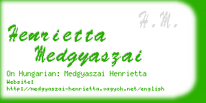 henrietta medgyaszai business card